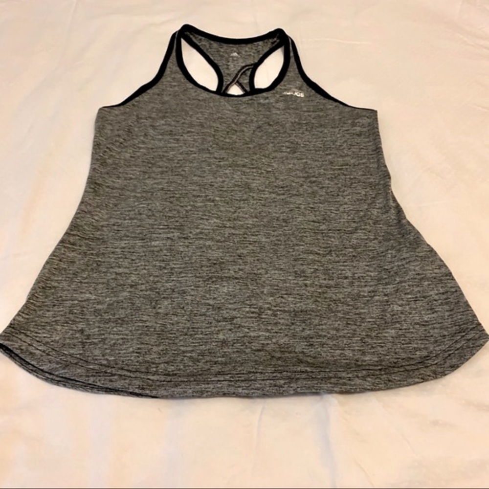 ADIDAS : Racerback Grey Workout Tank Top - Picture 5 of 13
